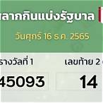 ตรวจหวยวันที่ 16 ธันวาคม 2565